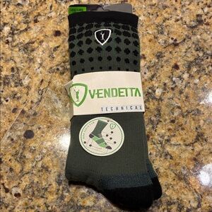 Vendetta Technical Adrenaline Green and Black Socks